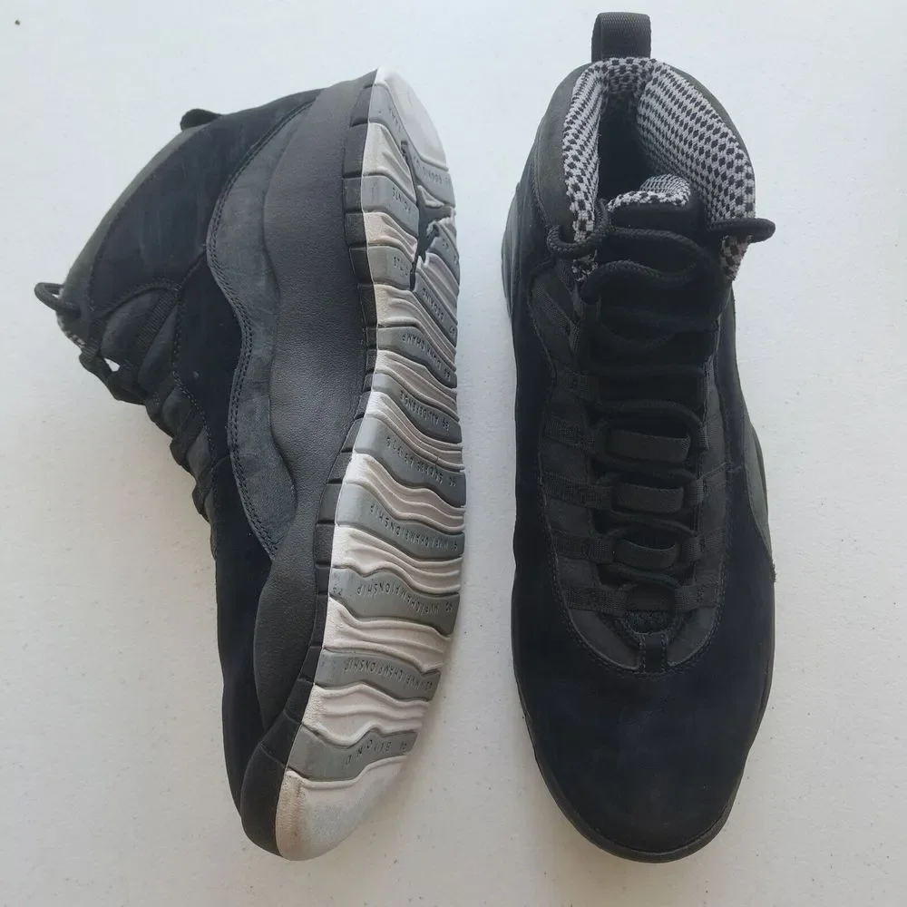 Jordan 10 Retro Stealth Black Grey‎ White 310805-003 Mens Basketball Shoes 13